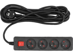 PRELUNGITOR CU ÎNTRERUPĂTOR, 4 PRIZE CU ÎMPĂMÂNTARE, 5M