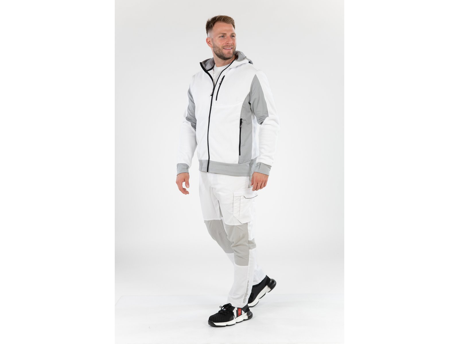 JACHETA FLEECE CU GLUGA SARNA ALBA L - imagine 5