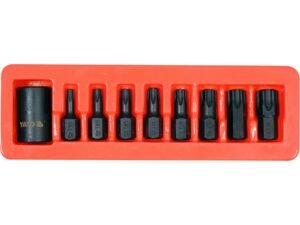 SET BIȚI DE IMPACT TORX, CU ADAPTOR 1/2'', 9 PIESE