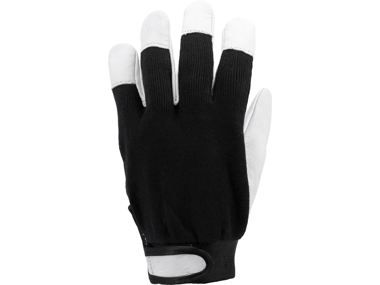 MĂNUȘI DE LUCRU, BUMBAC / PIELE, MĂRIME 9, NEGRU - imagine 3