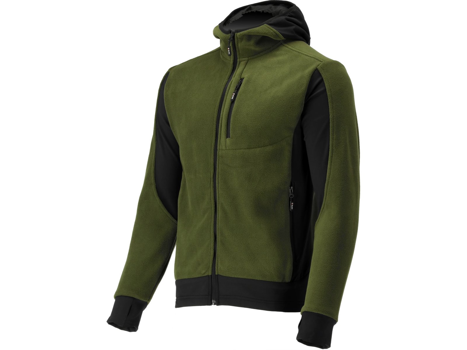 JACHETA FLEECE CU GLUGA SARNA VERDE M