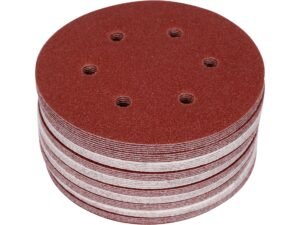 SET 50 DISCURI ABRAZIVE VELCRO, 150MM, 6 GĂURI, P60