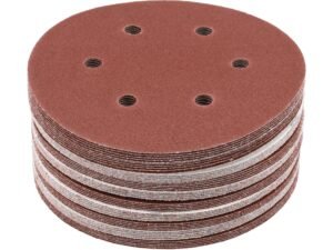 SET 50 DISCURI ABRAZIVE VELCRO, 150MM, 6 GĂURI, P80