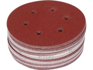 SET 50 DISCURI ABRAZIVE VELCRO, 150MM, 6 GĂURI, P100