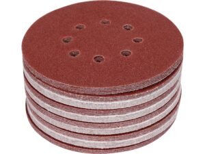 SET 50 DISCURI ABRAZIVE VELCRO, 150MM, 8 GĂURI, P60