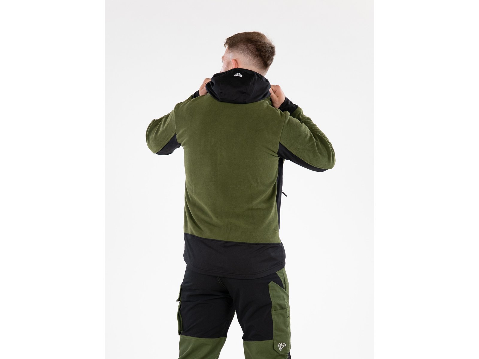 JACHETA FLEECE CU GLUGA SARNA VERDE M - imagine 4