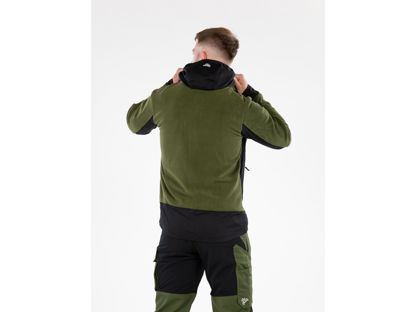 JACHETA FLEECE CU GLUGA SARNA VERDE 2XL - imagine 4