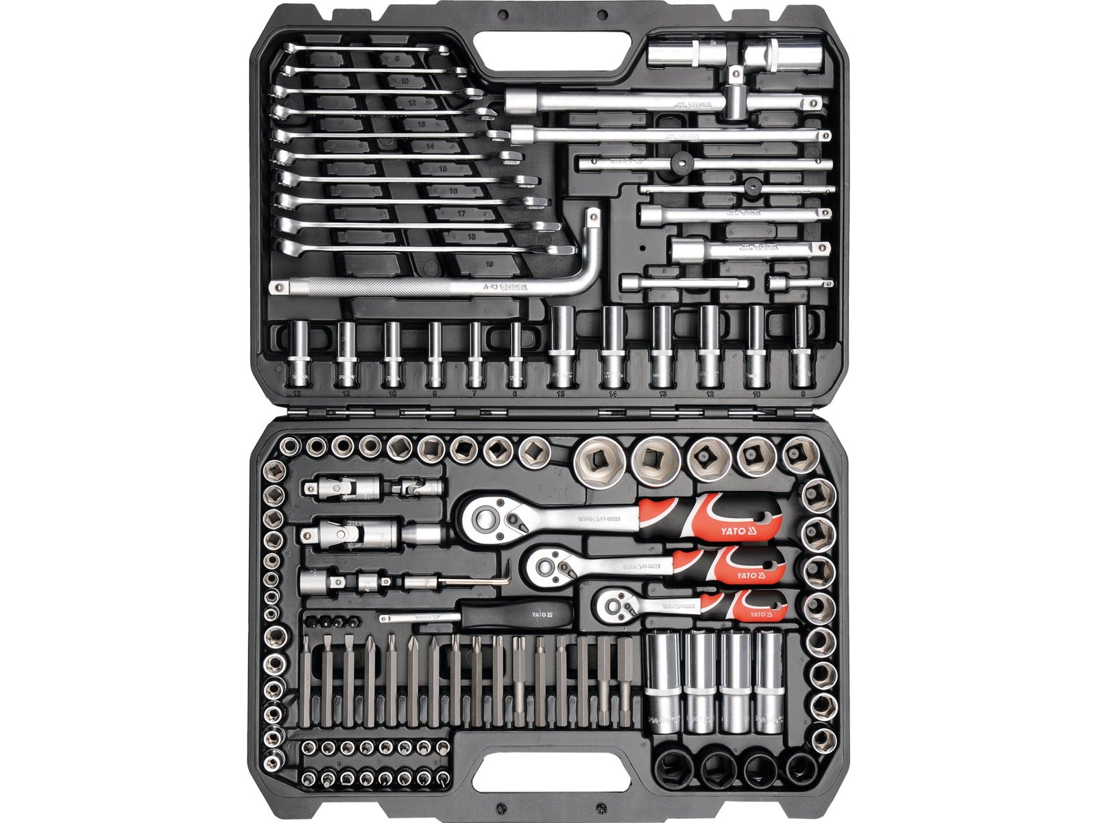 TRUSĂ TUBULARE ȘI ANTRENOR 1/2'', 1/4'', 3/8'', 128 PIESE